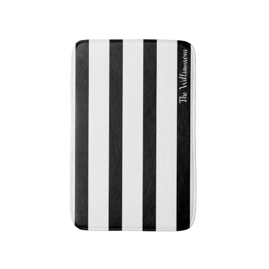 Schönes Schwarz-Weiß-Streifen Badematte (Vorderseite Vertikal)