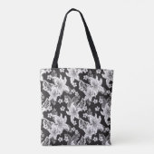 Schönes schwarz-weißes Blumenmuster Tasche (Rückseite)