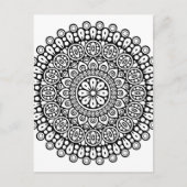 Schönes schwarz-weißes Mandala zum Färben in Postkarte (Vorderseite)