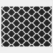 Schönes Schwarz-weißes marokkanisches Quatrefolien Fleecedecke (Vorderseite (Horizontal))