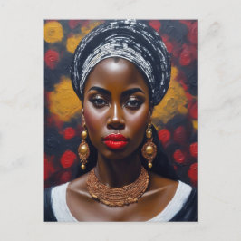 Schönes Schwarzes Afrikanisches Gemälde Postkarte
