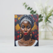 Schönes Schwarzes Afrikanisches Gemälde Postkarte (Stehend Vorderseite)