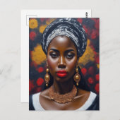 Schönes Schwarzes Afrikanisches Gemälde Postkarte (Vorne/Hinten)