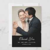 Schönes schwarzes Blumen - Hochzeit Dankeskarte (Vorderseite)