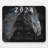 Schönes Schwarzes Foto 2024 Jahreskalender Mousepad (Vorne)