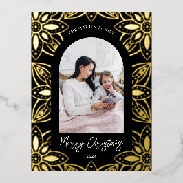 Schönes Schwarzes Foto Folien Feiertagspostkarte