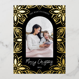 Schönes Schwarzes Foto Folien Feiertagspostkarte