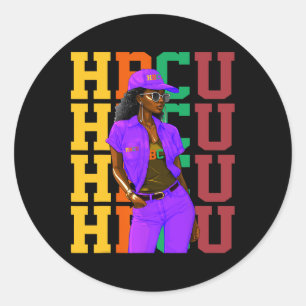 Schönes Schwarzes Gebildetes Hbcu Melanated Hbcu S Runder Aufkleber