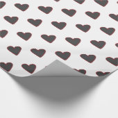 Schönes Schwarzes Herz Muster Geschenkpapier (Ecke)