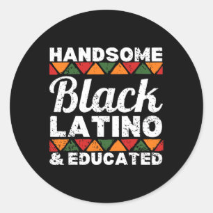 Schönes schwarzes Latino und gebildetes Afro Latin Runder Aufkleber