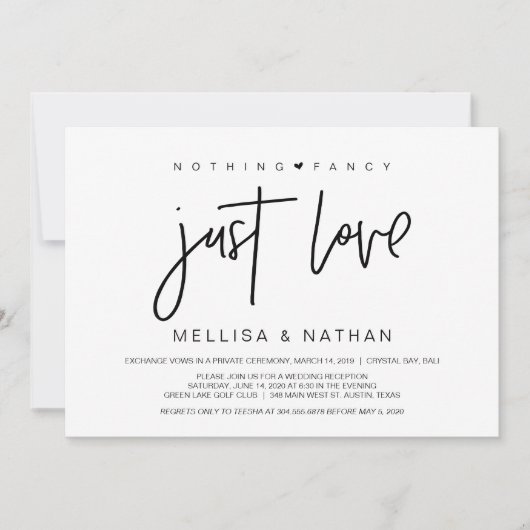 Schönes Schwarzes Nichts Extravagant nur Liebe, En Einladung (Vorderseite)