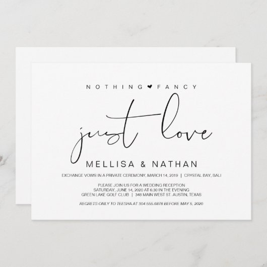 Schönes Schwarzes Nichts Extravagant nur Liebe, En Einladung (Vorne/Hinten)