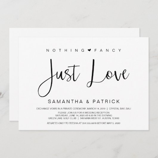 Schönes Schwarzes Nichts Extravagant nur Liebe, En Einladung (Vorne/Hinten)