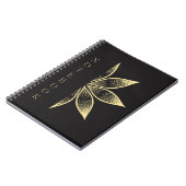 Schönes Schwarzes Notebook mit Niedlichem Goldenen Notizblock (Linke Seite)