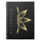 Schönes Schwarzes Notebook mit Niedlichem Goldenen Notizblock (Vorderseite)