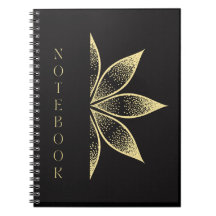 Schönes Schwarzes Notebook mit Niedlichem Goldenen