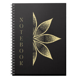 Schönes Schwarzes Notebook mit Niedlichem Goldenen Notizblock