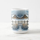 Schönes Schwarzes Pferd auf einem Weihnachtsbaum Kaffeetasse (Mittel)