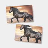 Schönes Schwarzes Pferd Ausweis (Vorder- & Rückseite)