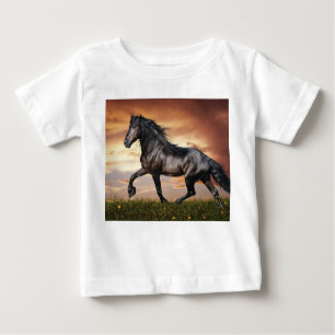Schönes Schwarzes Pferd Baby T-shirt