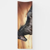 Schönes Schwarzes Pferd Banner (Vertikal)