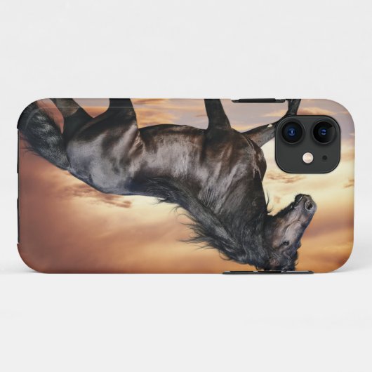 Schönes Schwarzes Pferd Case-Mate iPhone Hülle (Rückseite (Horizontal))