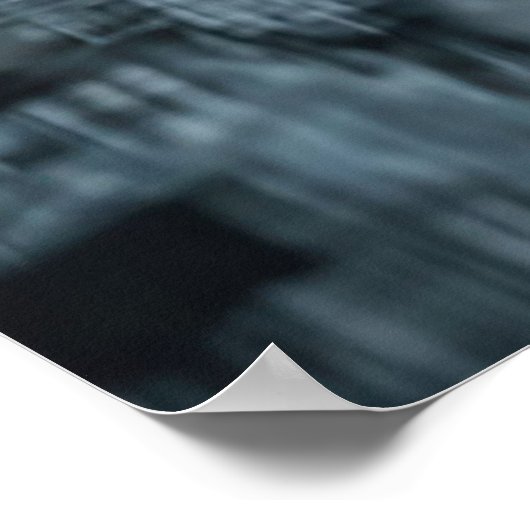 Schönes schwarzes Pferd, das durch Wasser läuft Poster (Ecke)