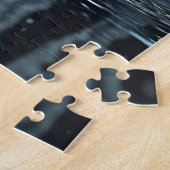 Schönes schwarzes Pferd, das durch Wasser läuft Puzzle (Seite)