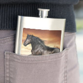 Schönes Schwarzes Pferd Flachmann (Beispiel)