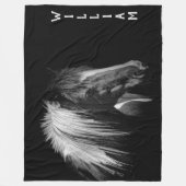 Schönes Schwarzes Pferd Fleecedecke (Vorderseite)