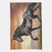 Schönes Schwarzes Pferd Geschirrtuch (Vertikal)