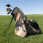 Schönes Schwarzes Pferd Golfhandtuch (Gras)