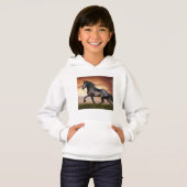 Schönes Schwarzes Pferd Hoodie (Vorne ganz)