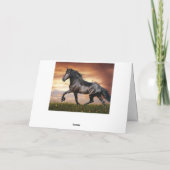 Schönes Schwarzes Pferd Karte (Rückseite)
