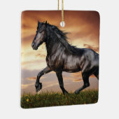Schönes Schwarzes Pferd Keramikornament (Rechts)