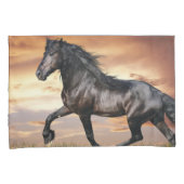 Schönes Schwarzes Pferd Kissenbezug (Vorderseite-Rechts)