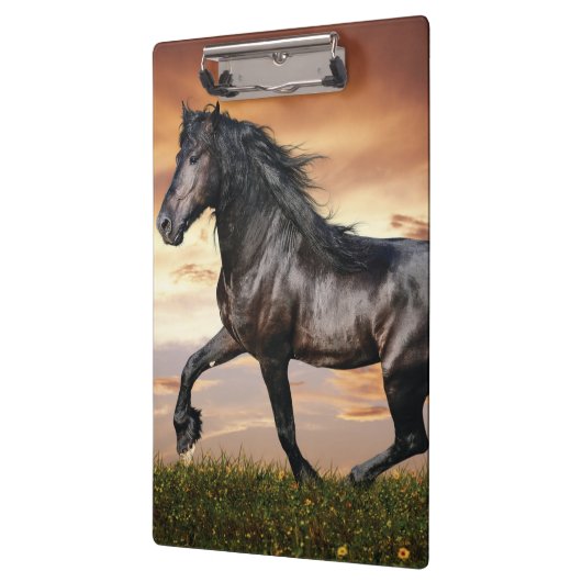Schönes Schwarzes Pferd Klemmbrett (Links)