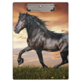 Schönes Schwarzes Pferd Klemmbrett (Vorderseite)