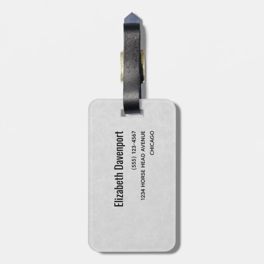 Schönes Schwarzes Pferd Kopf Portrait Wasserfarbe Gepäckanhänger (Rückseite vertikal)