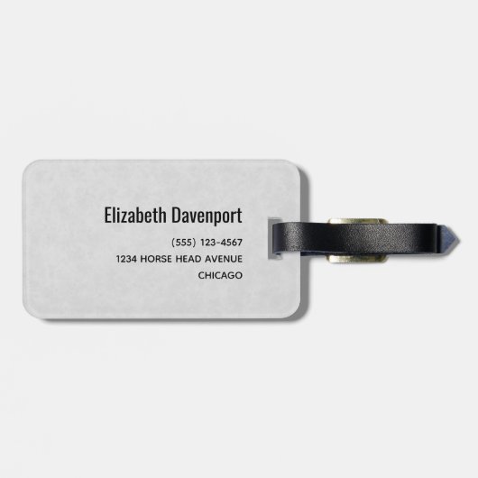 Schönes Schwarzes Pferd Kopf Portrait Wasserfarbe Gepäckanhänger (Rückseite horizontal)