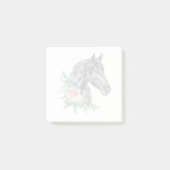 Schönes Schwarzes Pferd Kopf Portrait Wasserfarbe Post-it Klebezettel (Vorderseite)