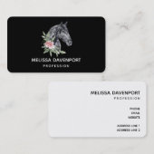 Schönes Schwarzes Pferd Kopf Portrait Wasserfarbe Visitenkarte (Vorne/Hinten)