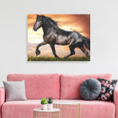 Schönes Schwarzes Pferd Leinwanddruck (Insitu (Wohnzimmer))