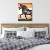 Schönes Schwarzes Pferd Leinwanddruck (Insitu (Schlafzimmer))