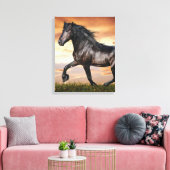 Schönes Schwarzes Pferd Leinwanddruck (Insitu (Wohnzimmer))