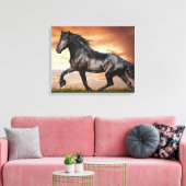 Schönes Schwarzes Pferd Leinwanddruck (Insitu (Wohnzimmer))