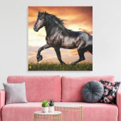 Schönes Schwarzes Pferd Leinwanddruck (Insitu (Wohnzimmer))
