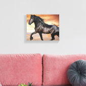 Schönes Schwarzes Pferd Leinwanddruck (Insitu (Wohnzimmer))