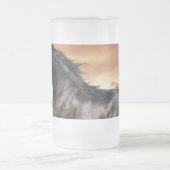 Schönes Schwarzes Pferd Mattglas Bierglas (Mittel)