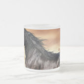 Schönes Schwarzes Pferd Mattglastasse (Mittel)